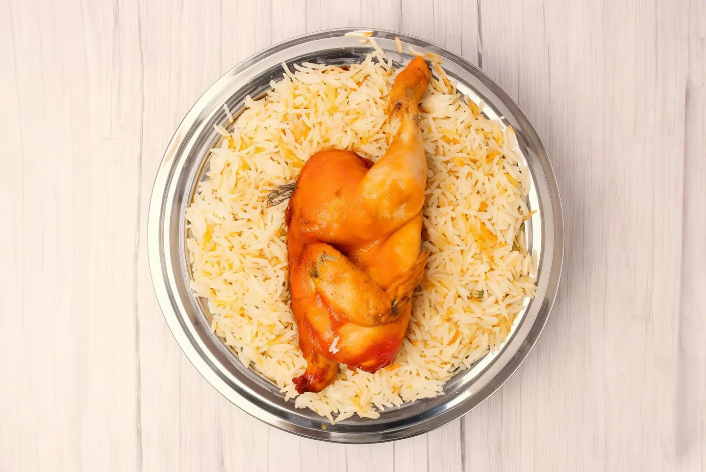 نصف دجاجة مندي أرز مندي