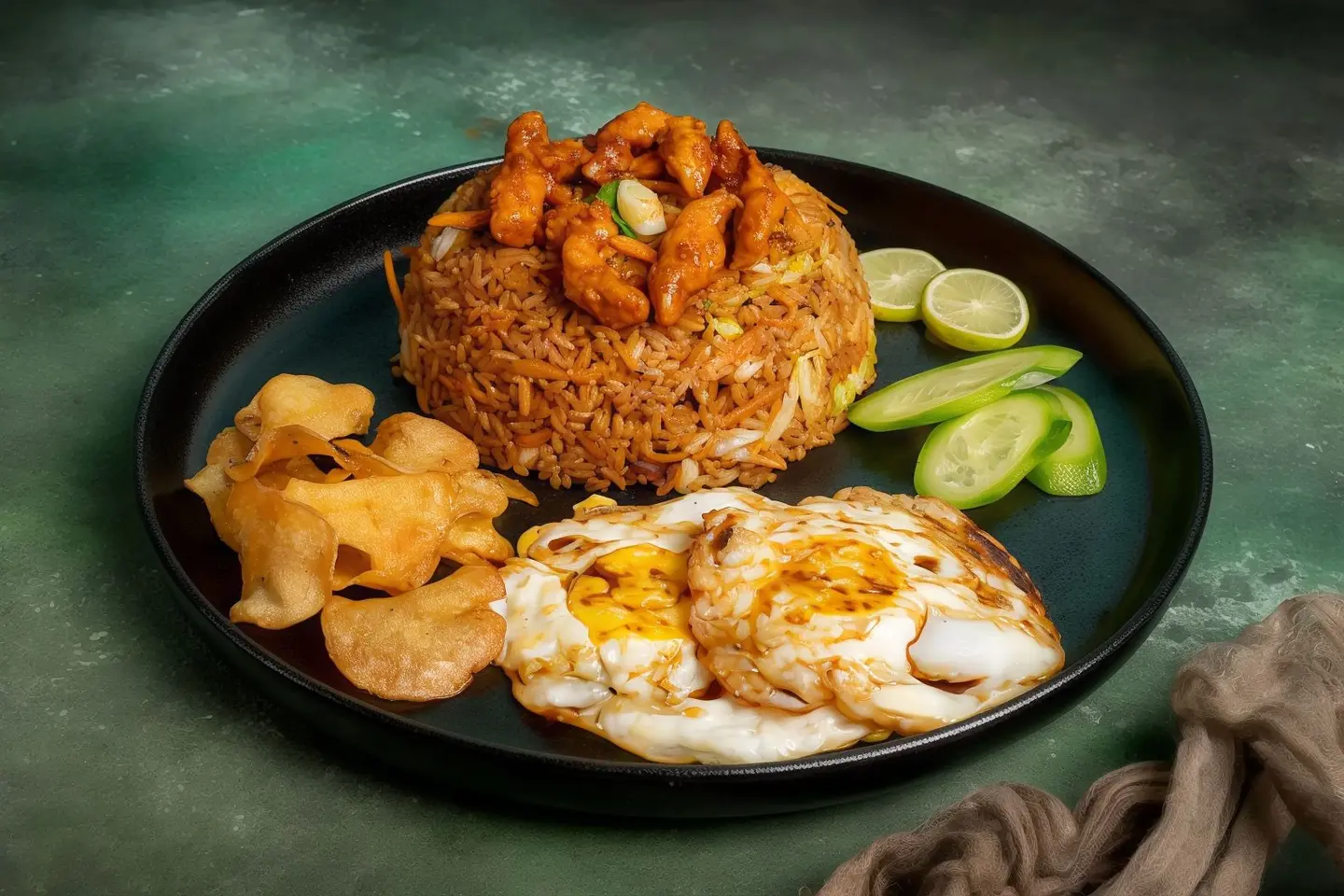 رز مقلي (ناسي قورنيق )بالدجاج