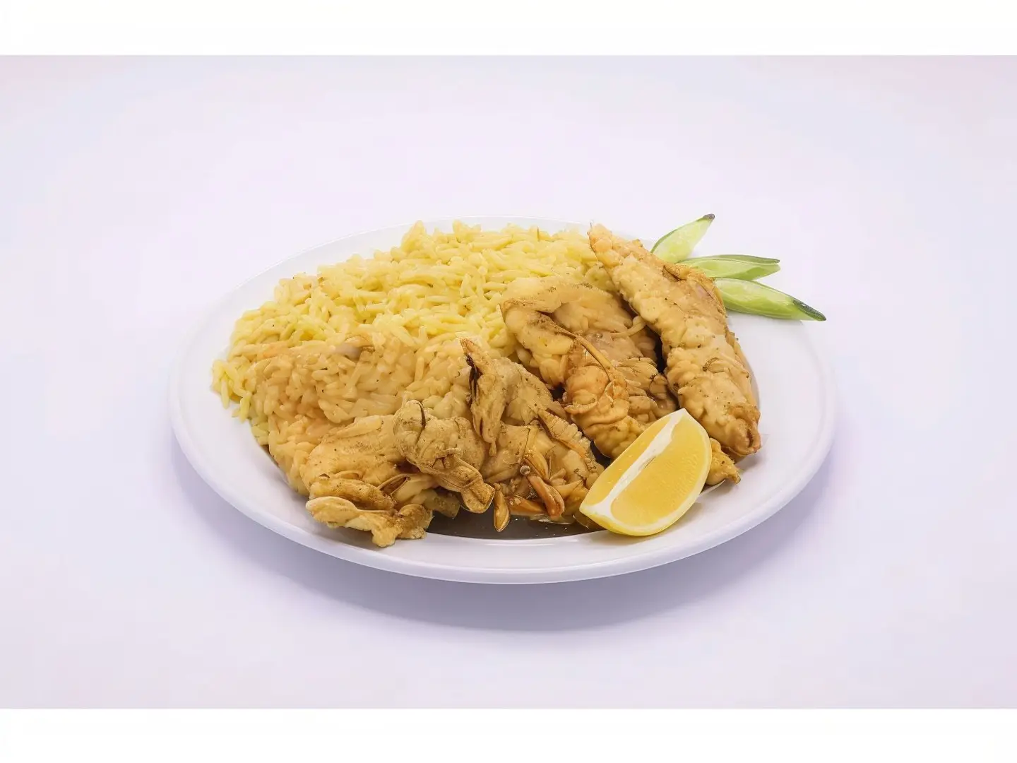 Risotto With Fried Seafood