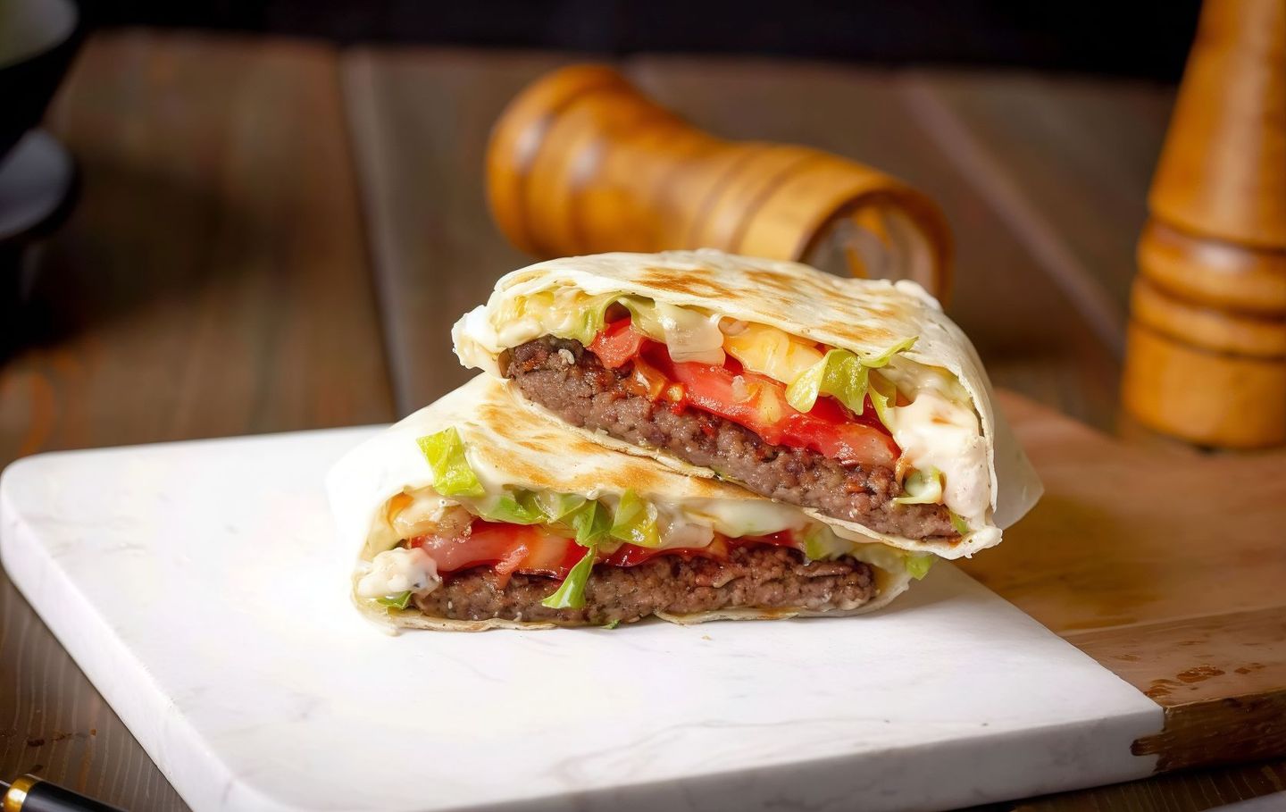 Saj Beef Burger With Cheese