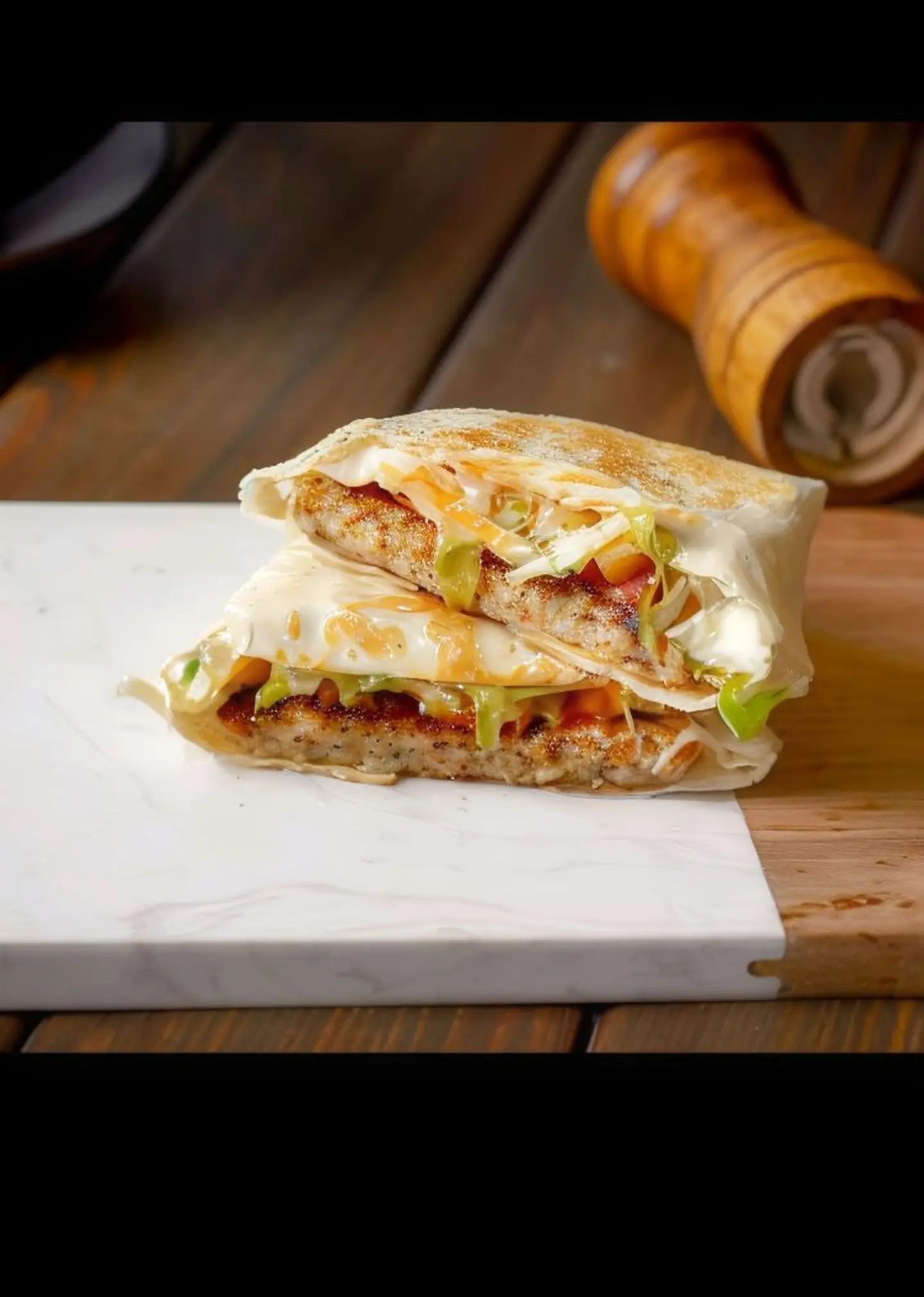 برجر دجاج صاج بالجبن