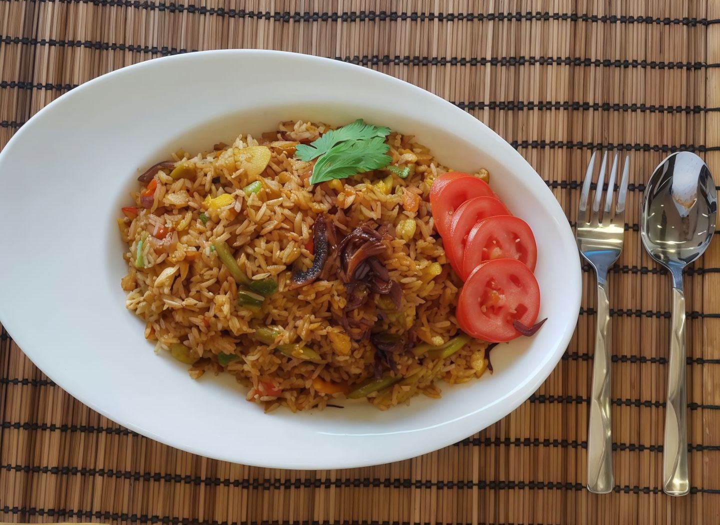 أرز مقلي خضار