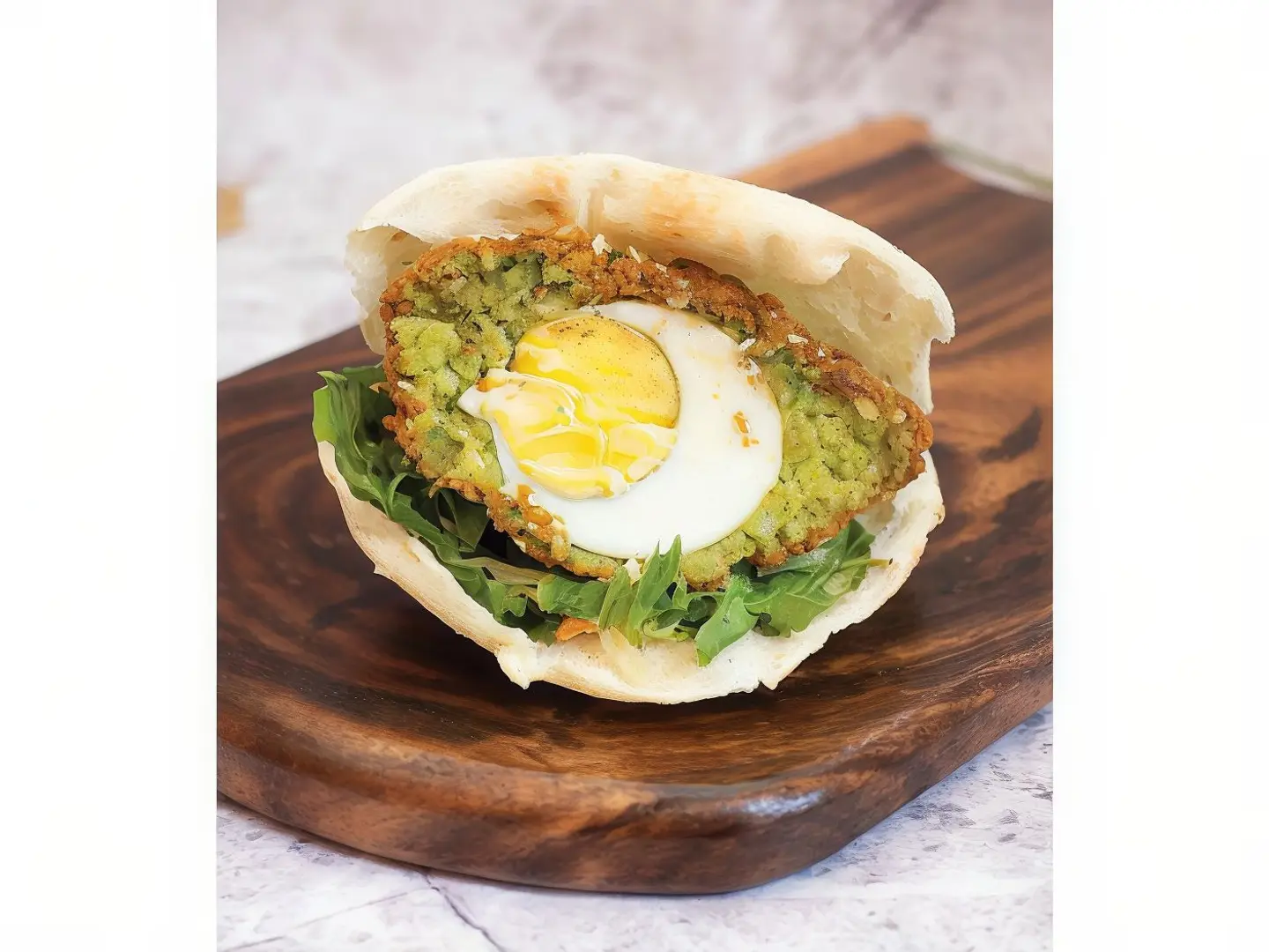 Falafel With Eggs Sandwich