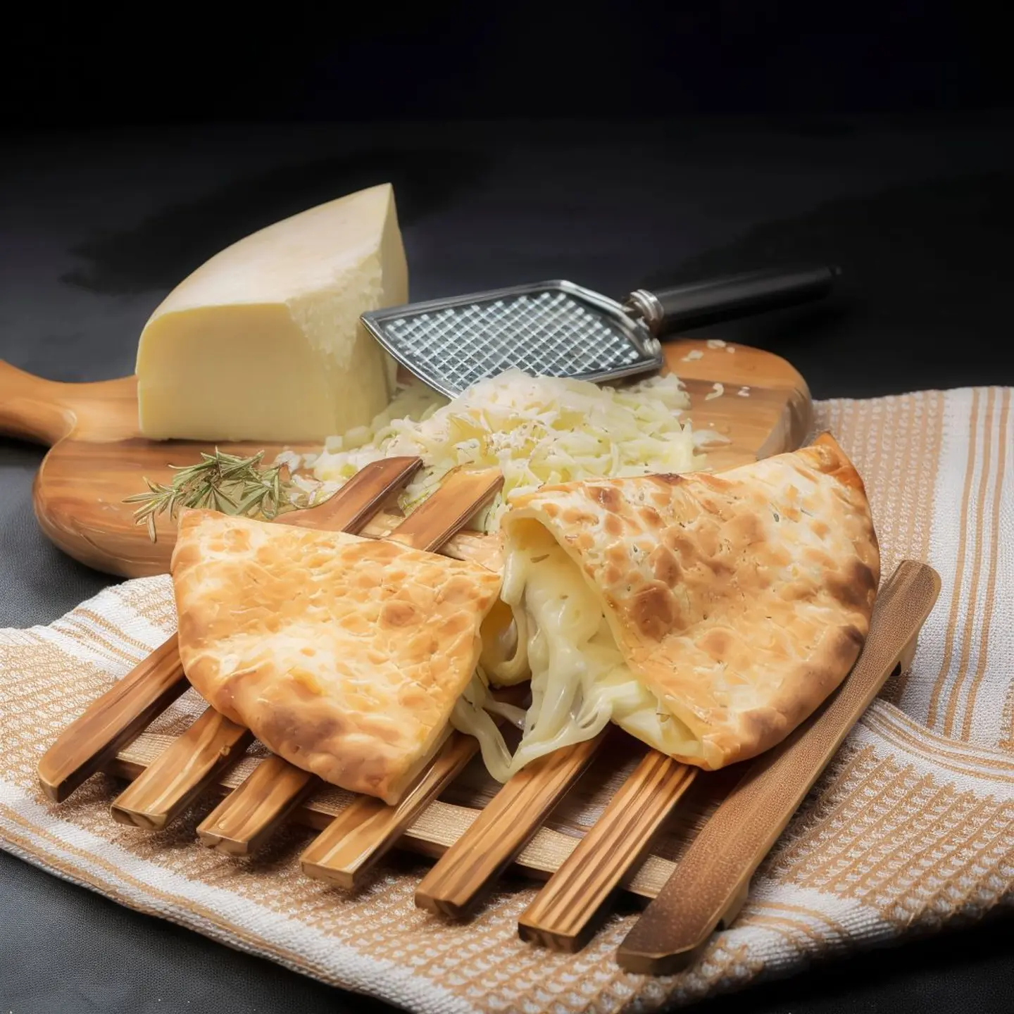 Kashkaval Manousha With Rosemary