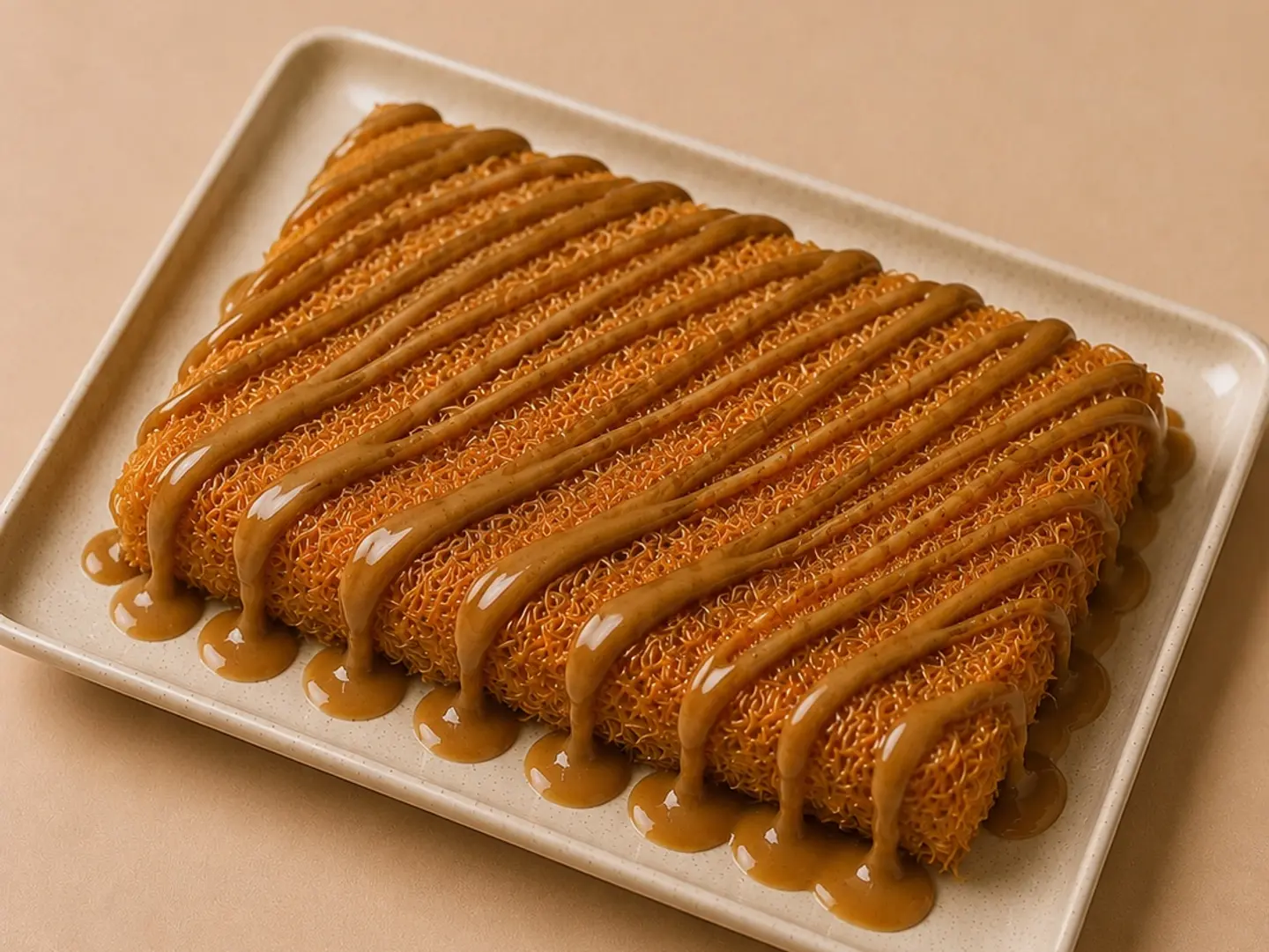 Cream Kunafah With Lotus - Rectangle