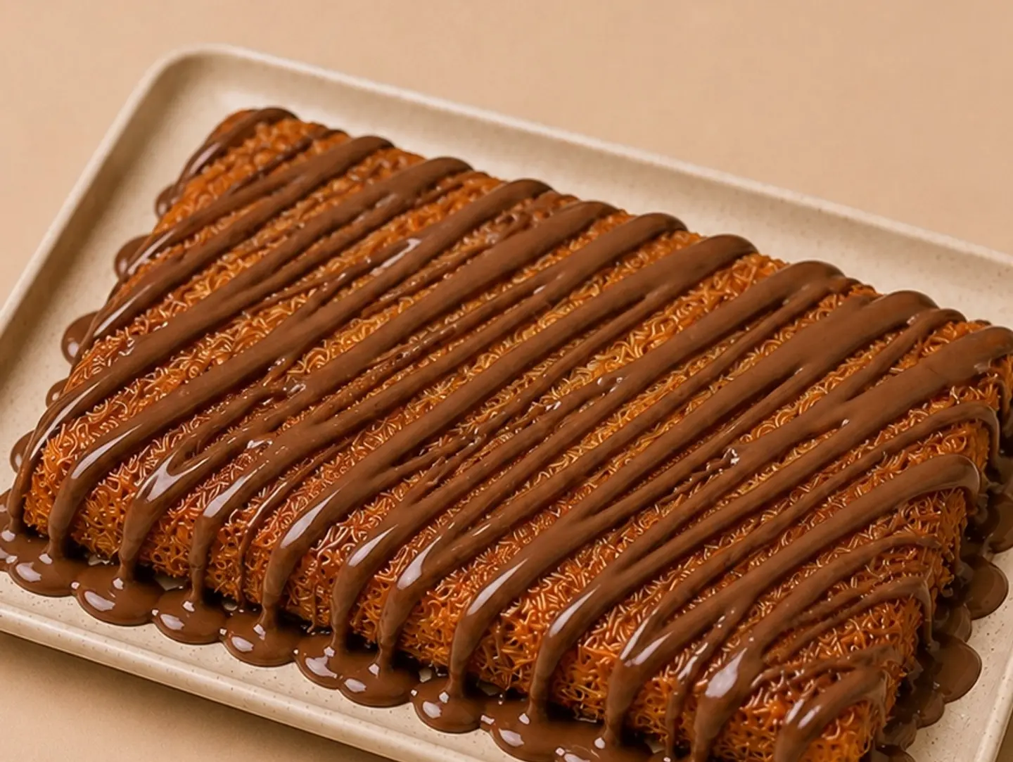 Cream Kunafah With Nutella - Rectangle