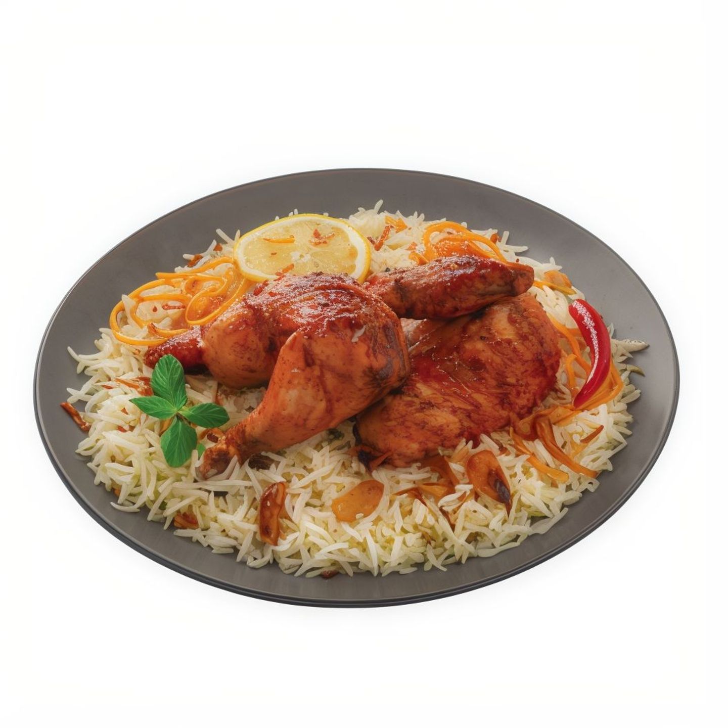 نصف دجاج مظبي رز مثلوثة بشاور - نصف