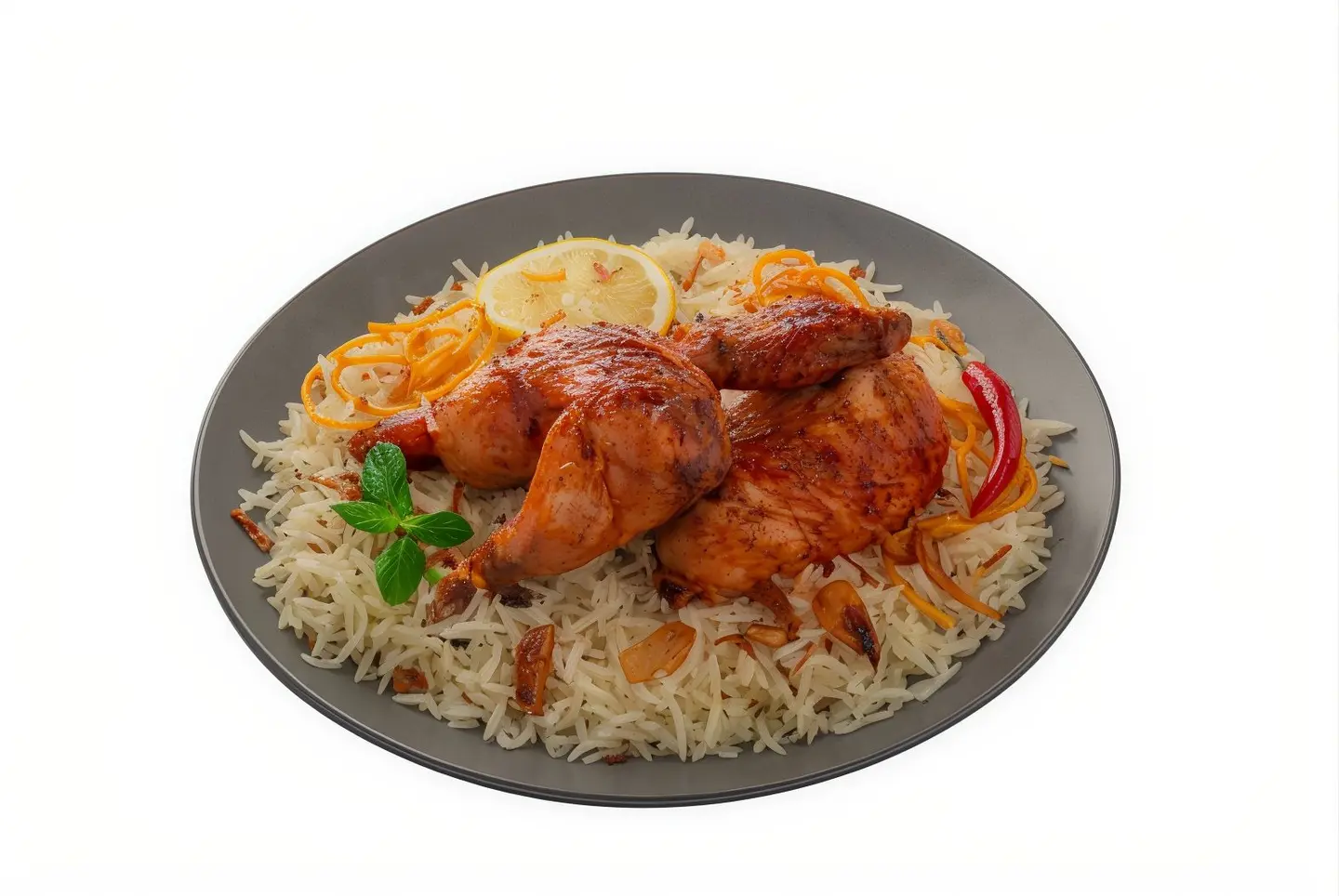 Charcoal Grill Chicken Mathlouth Rice / Alathariya - Half
