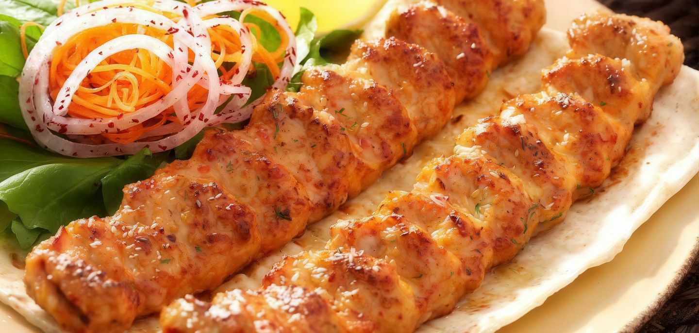 كاب دجاج نفر 3 اسياخ   حمص   رز