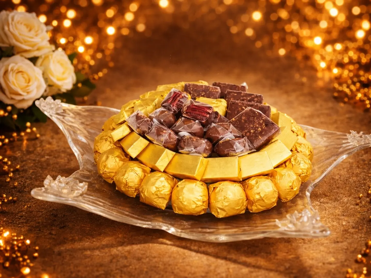 صحن شوكولاتة زجاج نجمة