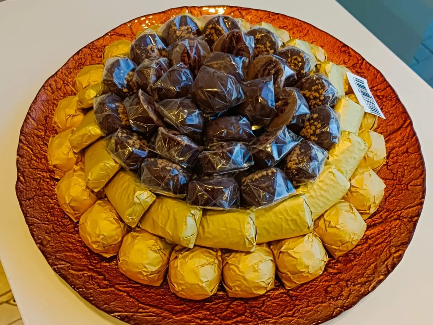 صحن شوكولاتة بلجيكي زجاج