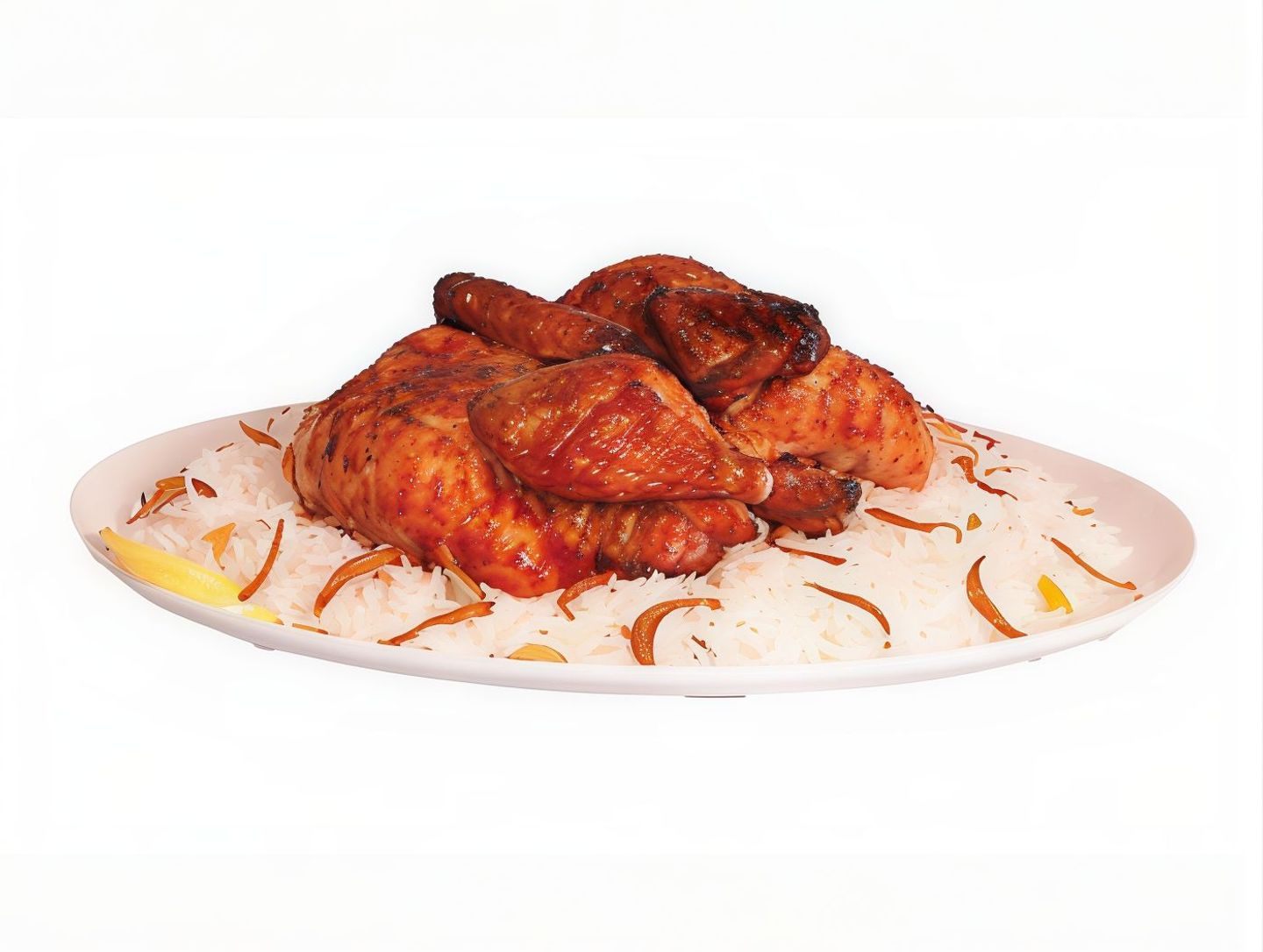 دجاج شواية مع أرز - نص حبة دجاج