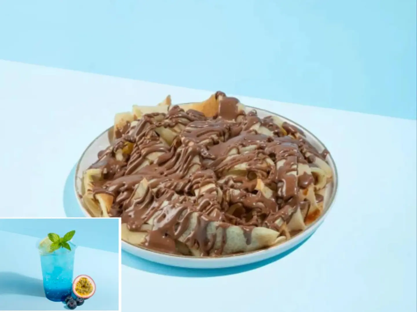 1كريب فوتتشينى مع 1مشروب روشان أزرق