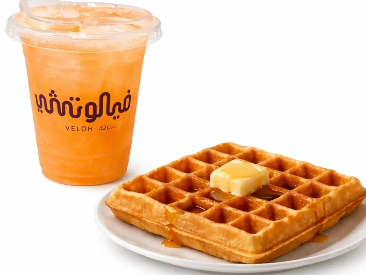 Classic Waffle With Orange Juice