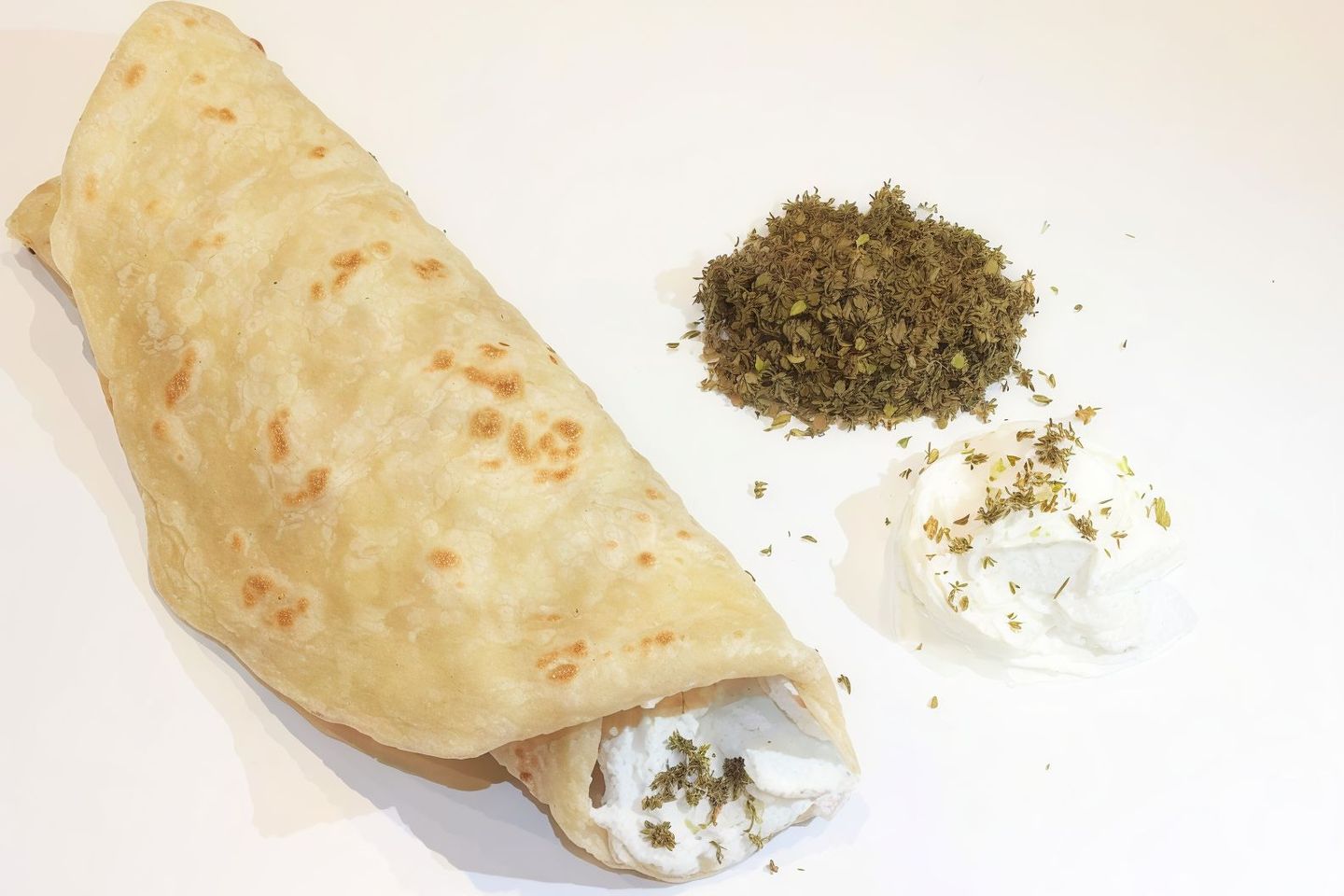 Labneh And Thyme/Honey Chapati