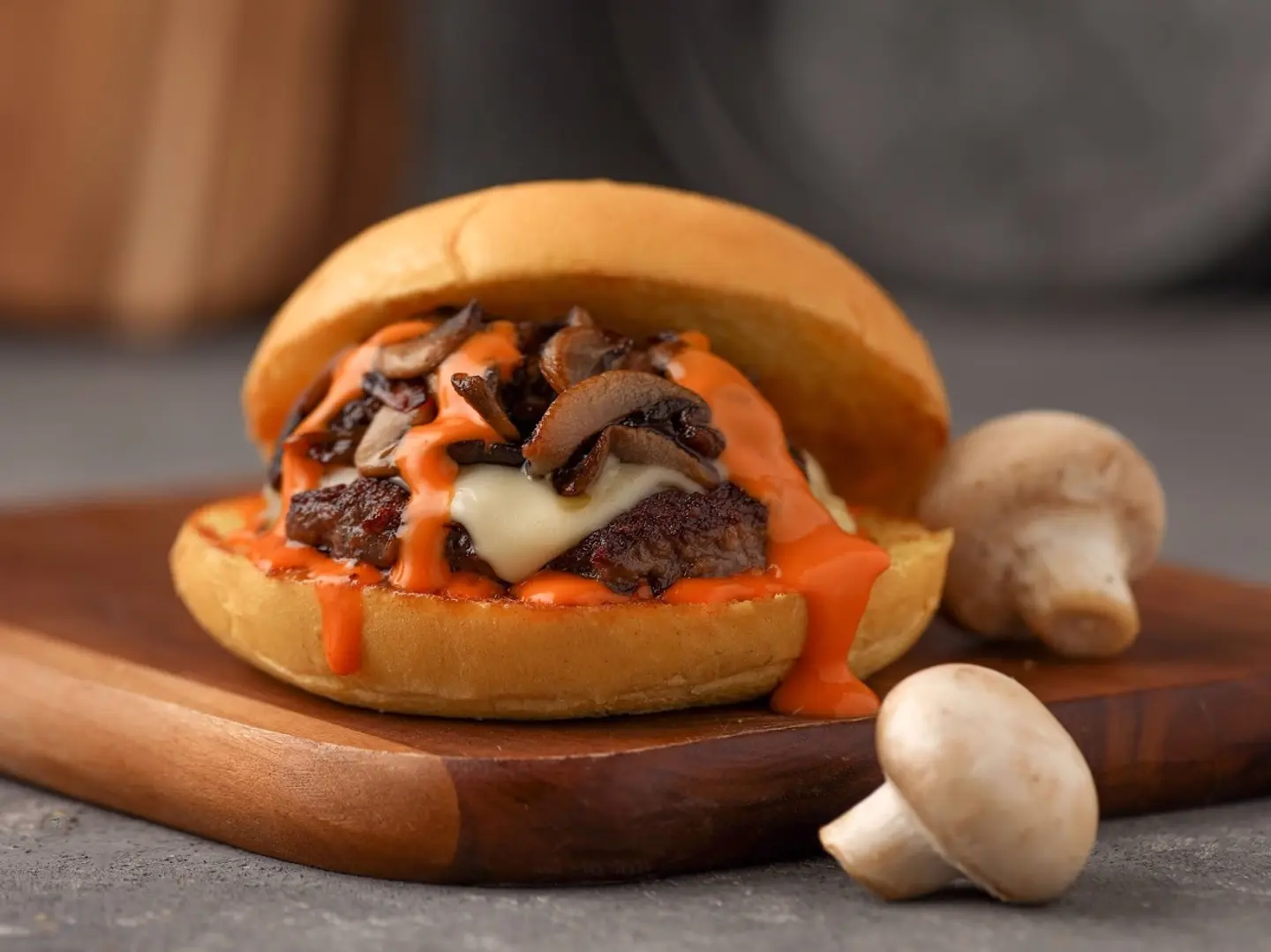 Mushroom Beef Burger Meal