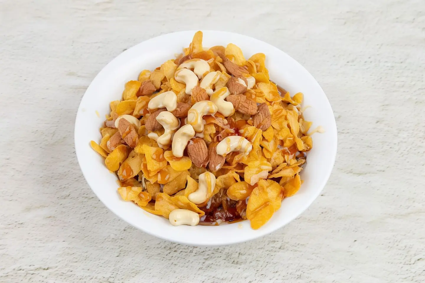 معصوب مع دبل قشطة وكورن فلكس