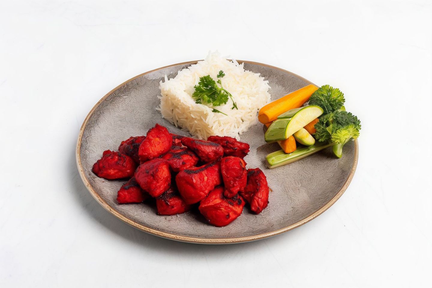 Tandoori Chicken With White Rice