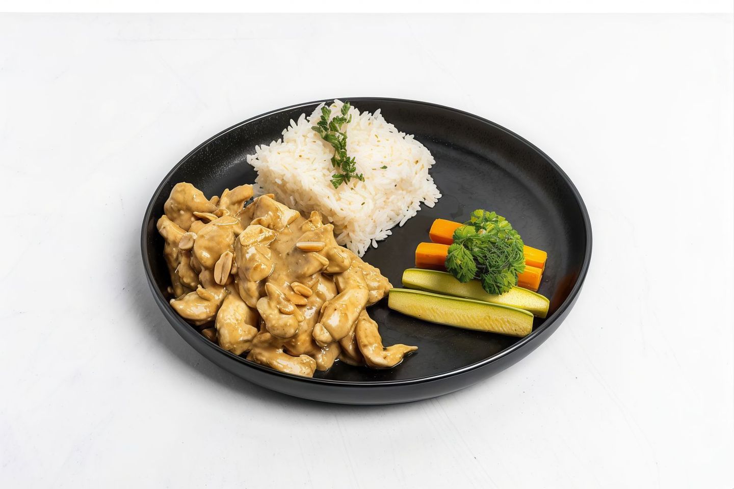 Peanut Chicken With White Rice