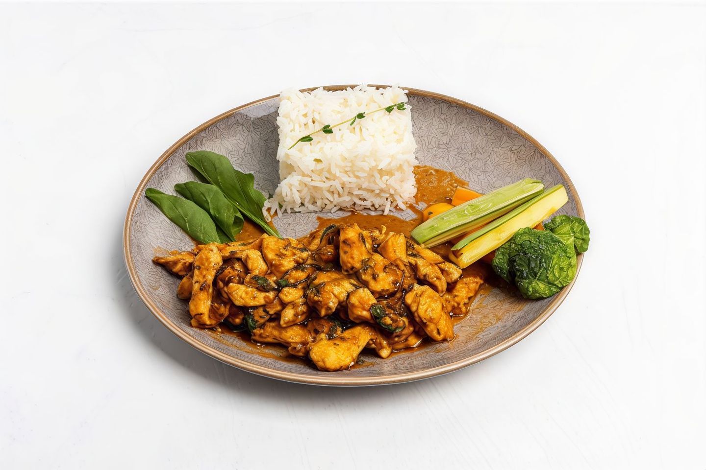 Spinach Chicken With White Rice
