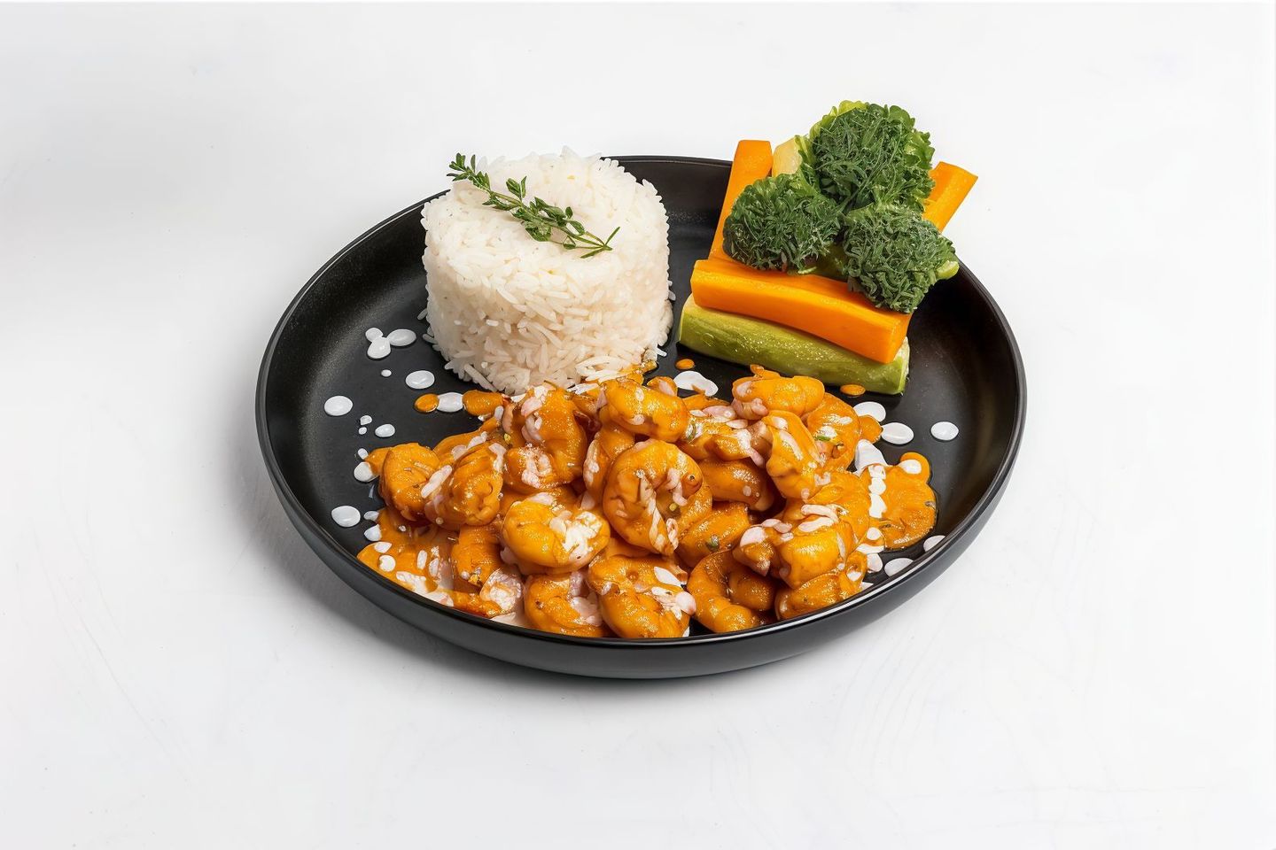 Pink Shrimp With White Rice