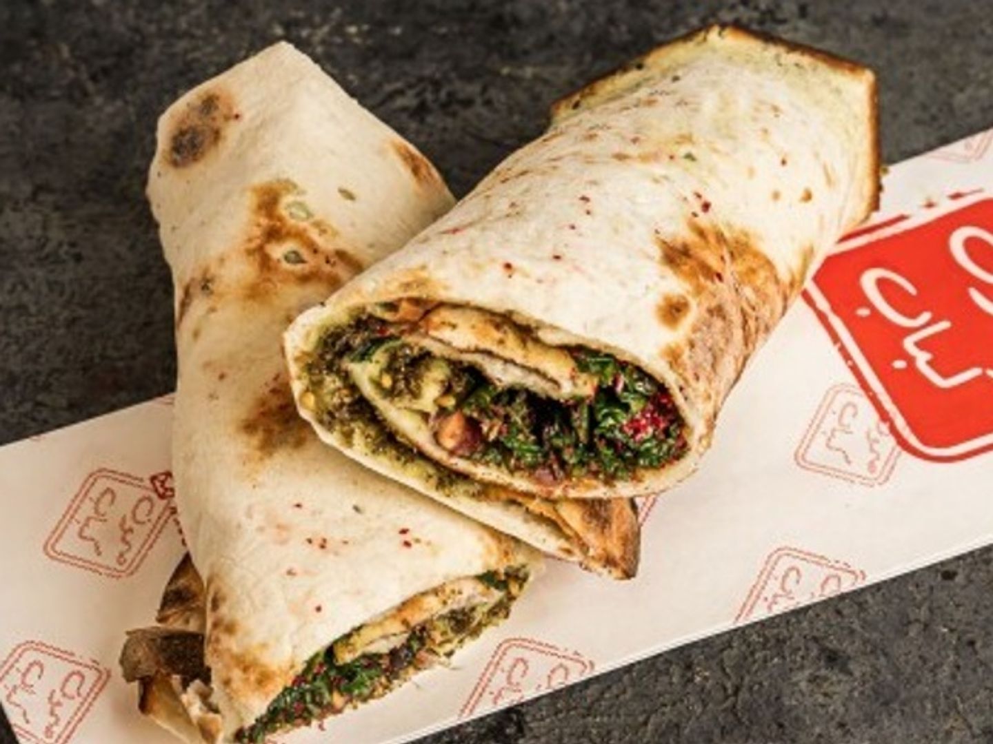 Labneh Wrap With Za'atar And Vegetables.
