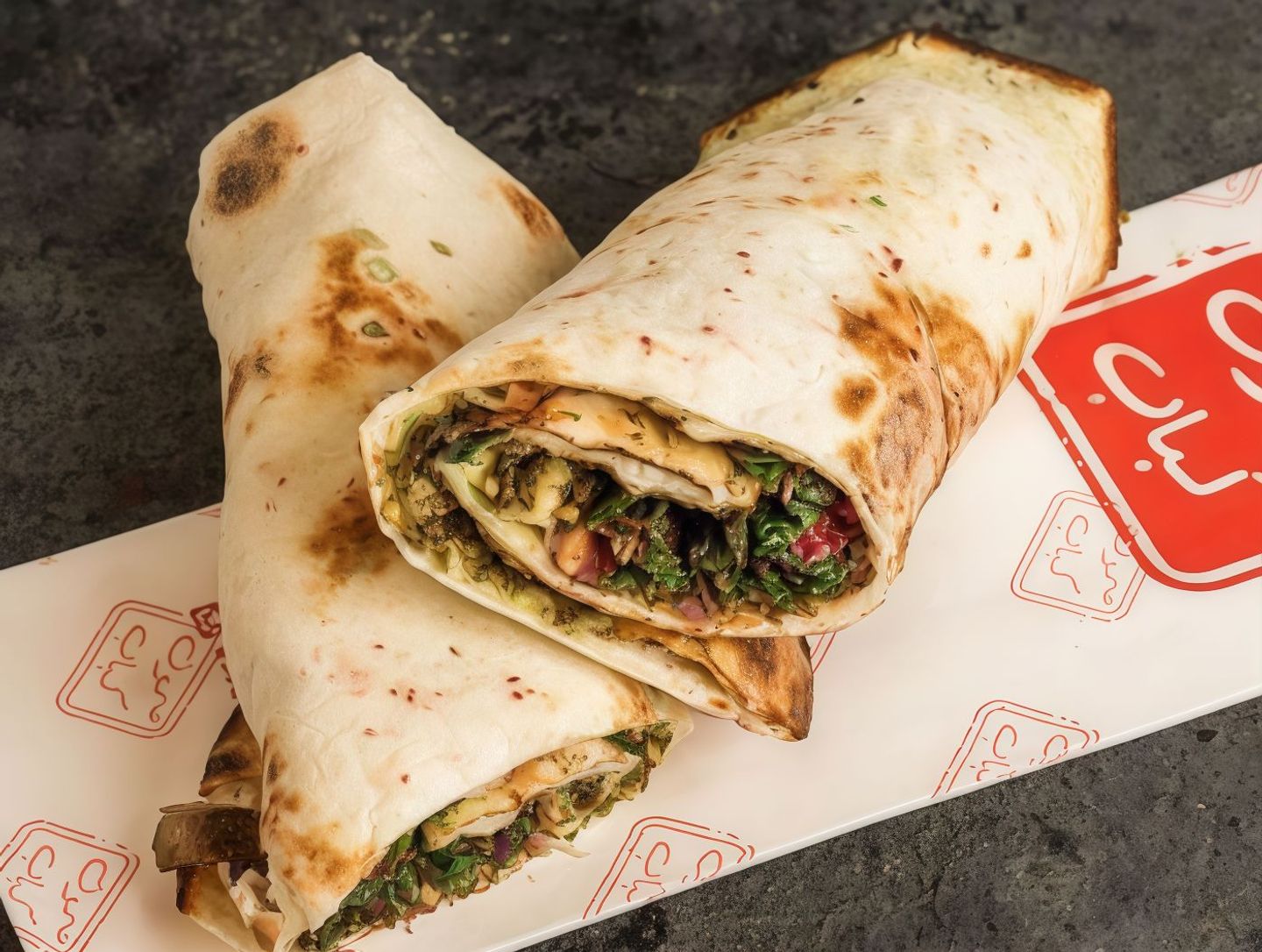 Labneh Wrap With Za'atar And Vegetables.