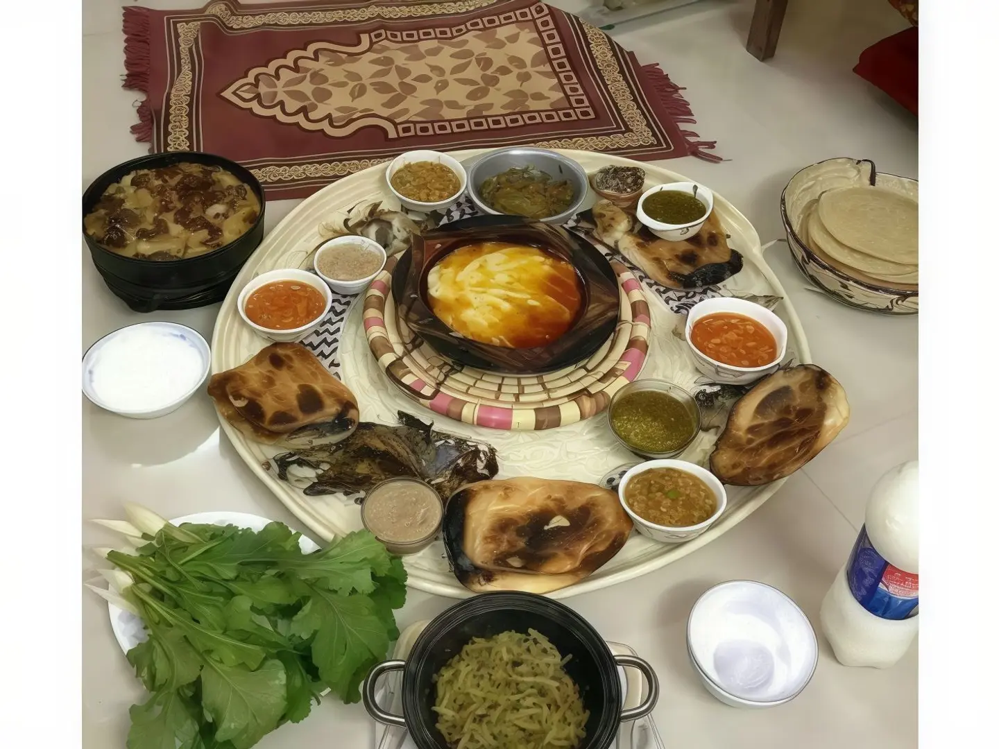 سفرة جيزانية لحم