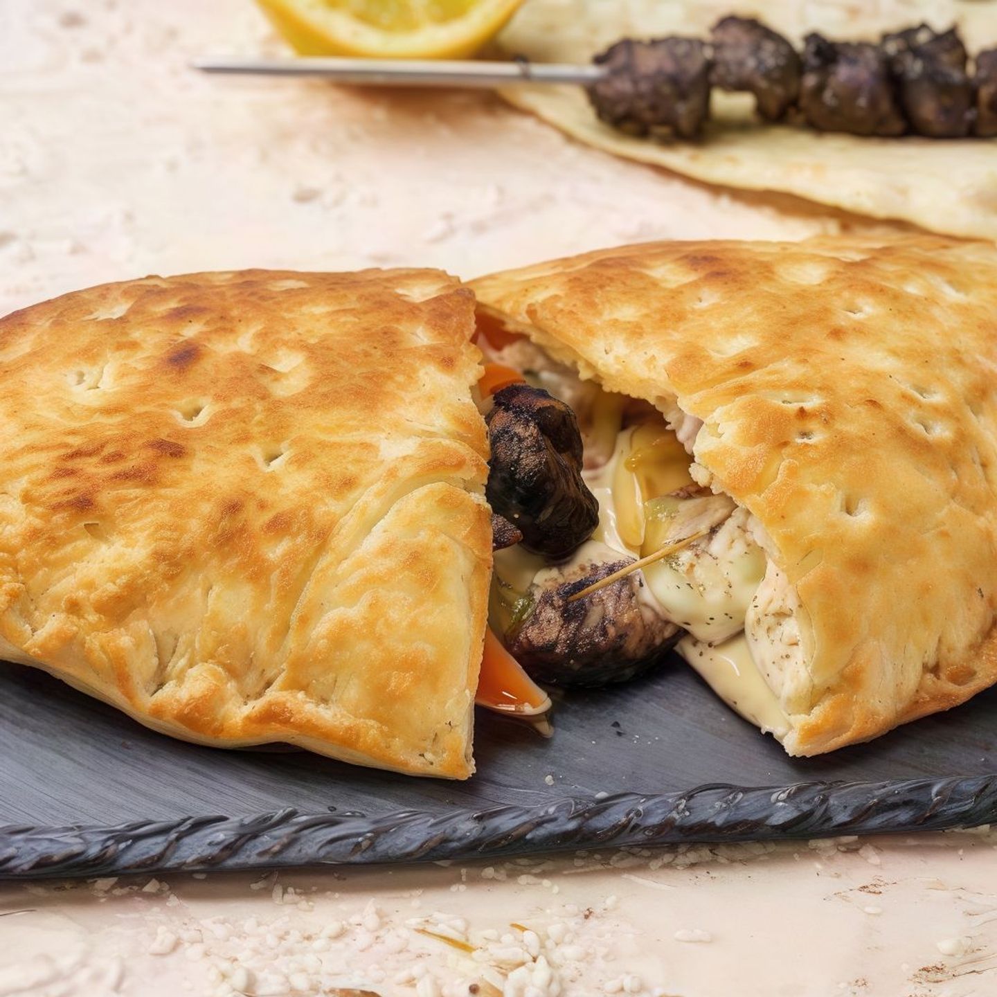 Chicken Kebab Pie With Labneh