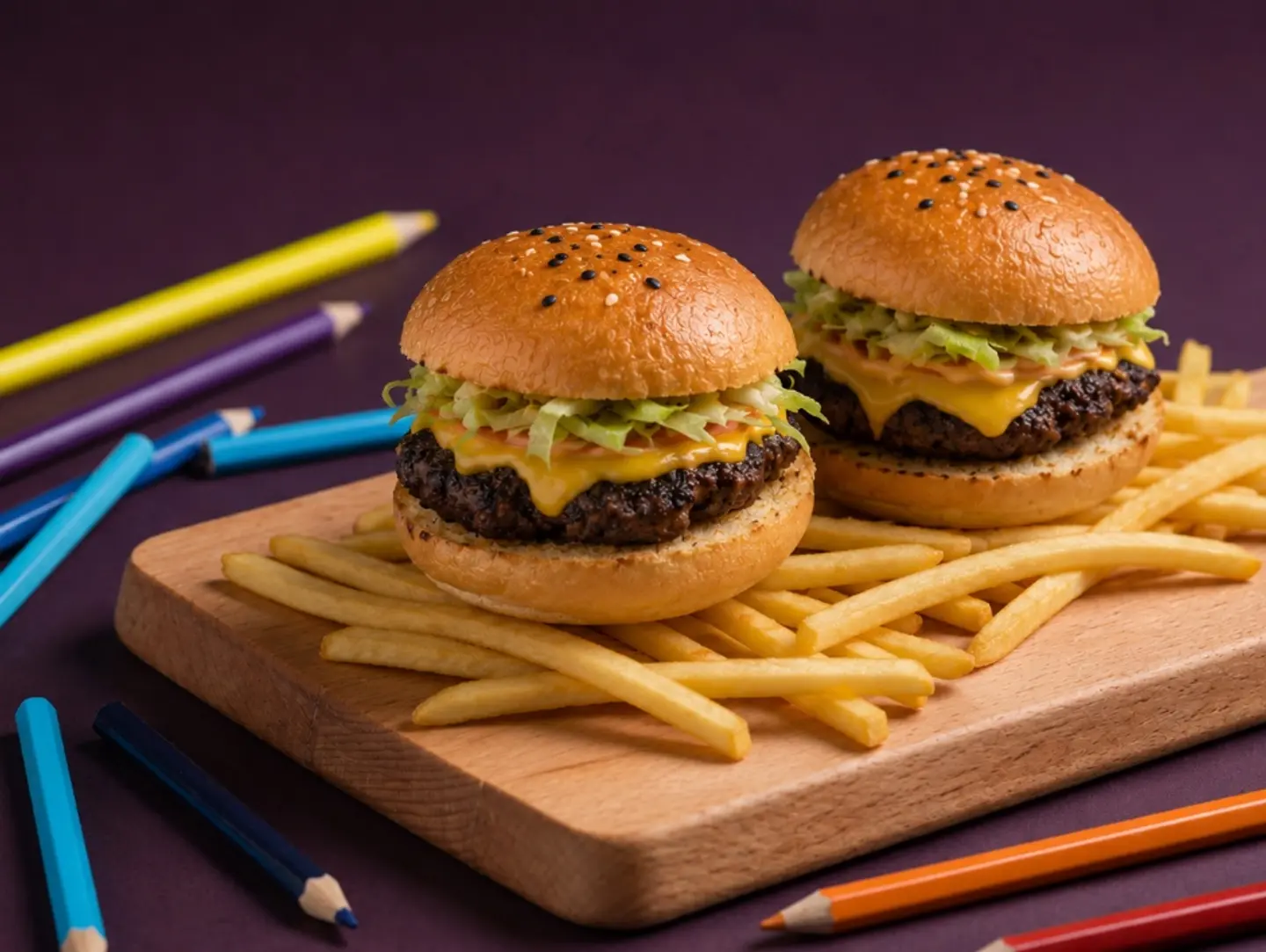 Kids Meal 2 Mini Burgers Bites Beef  - Seasoned Fries