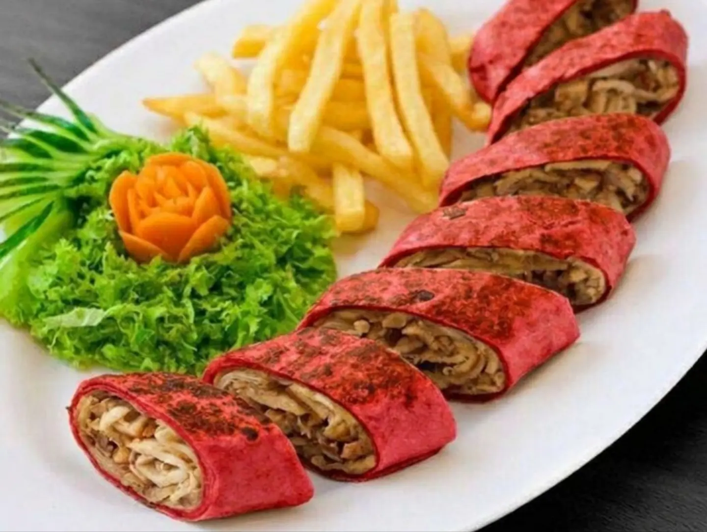 Arabic Shawarma Plate, Double Red Bread