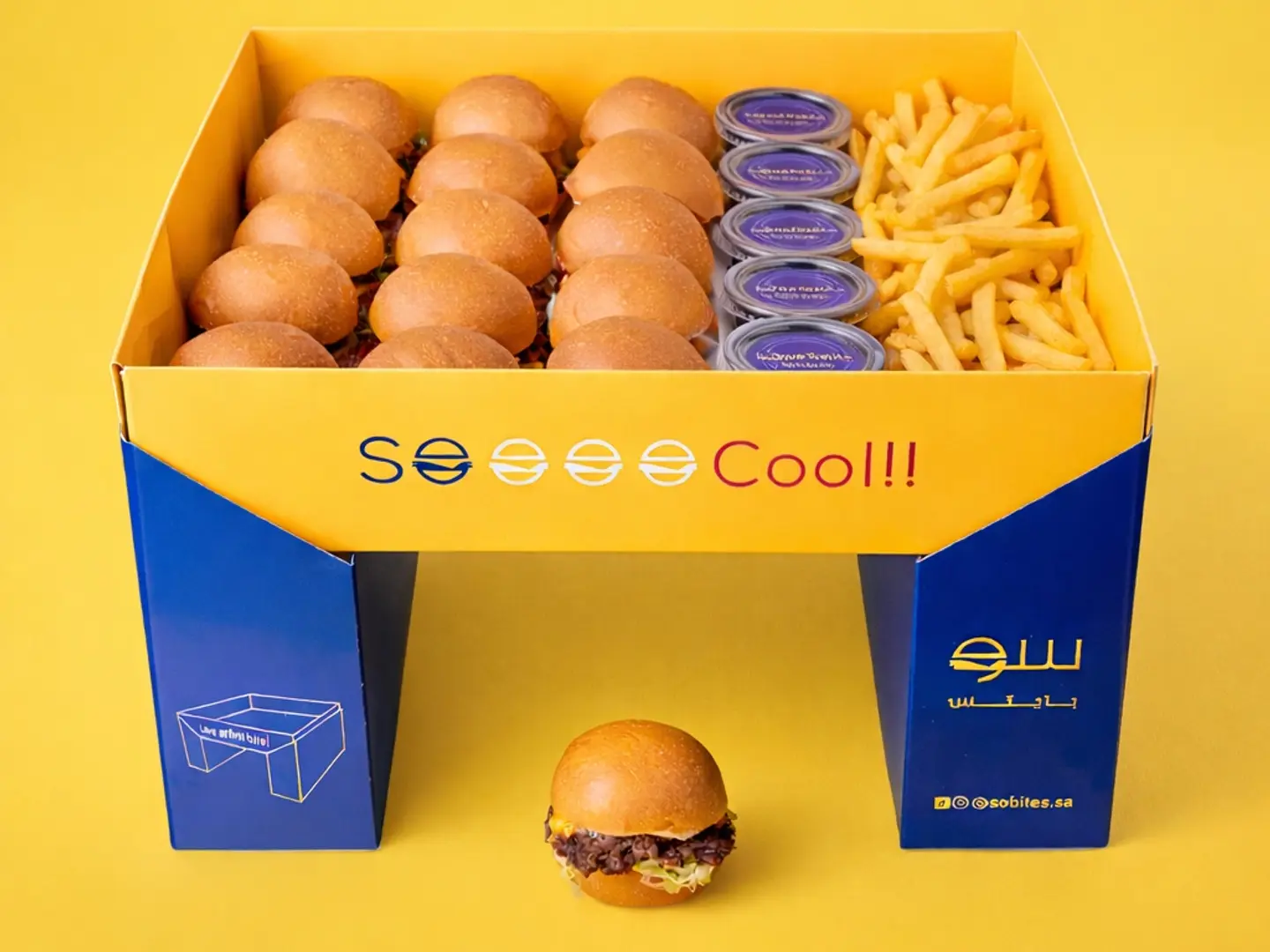 سو بيف سلايدرز١٥ حبه مع بطاطس