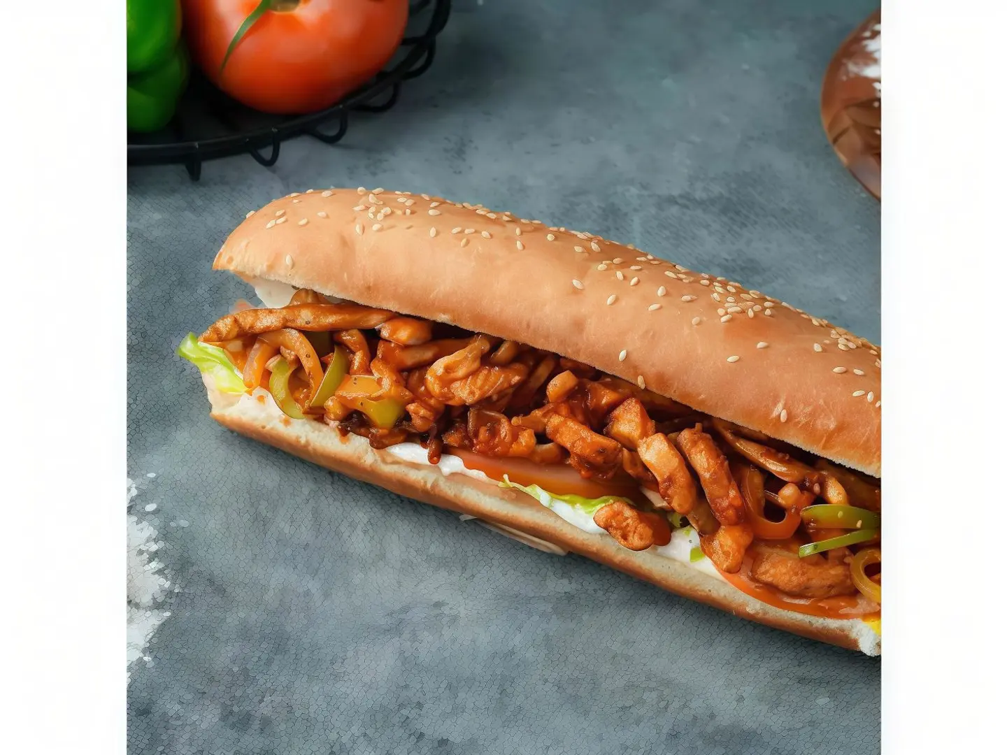 Mexican Huge Chicken Sandwich With Cheese