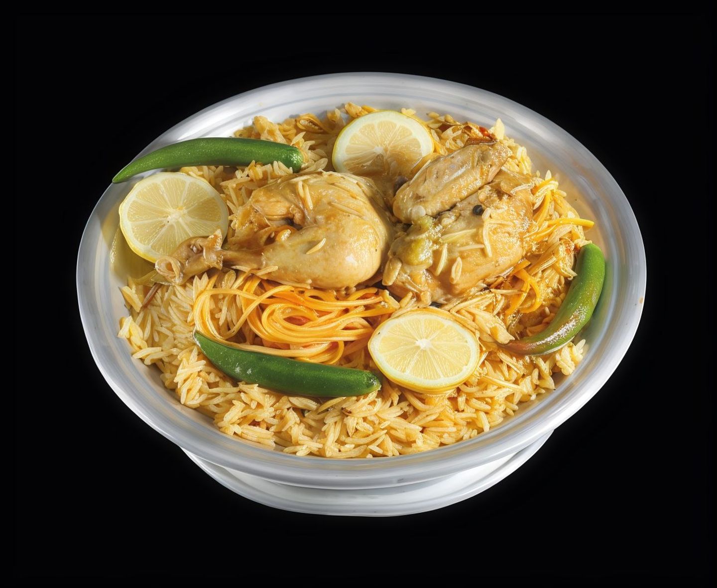 دجاج مضغوط مع الارز - نص حبة دجاج