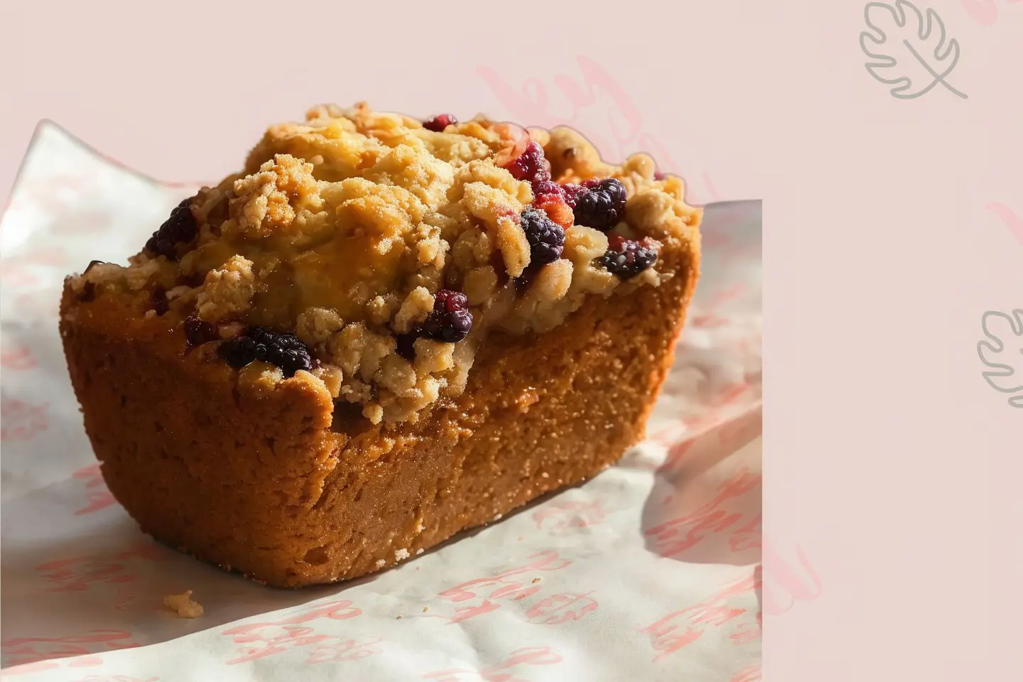 كيك التفاح والتوت