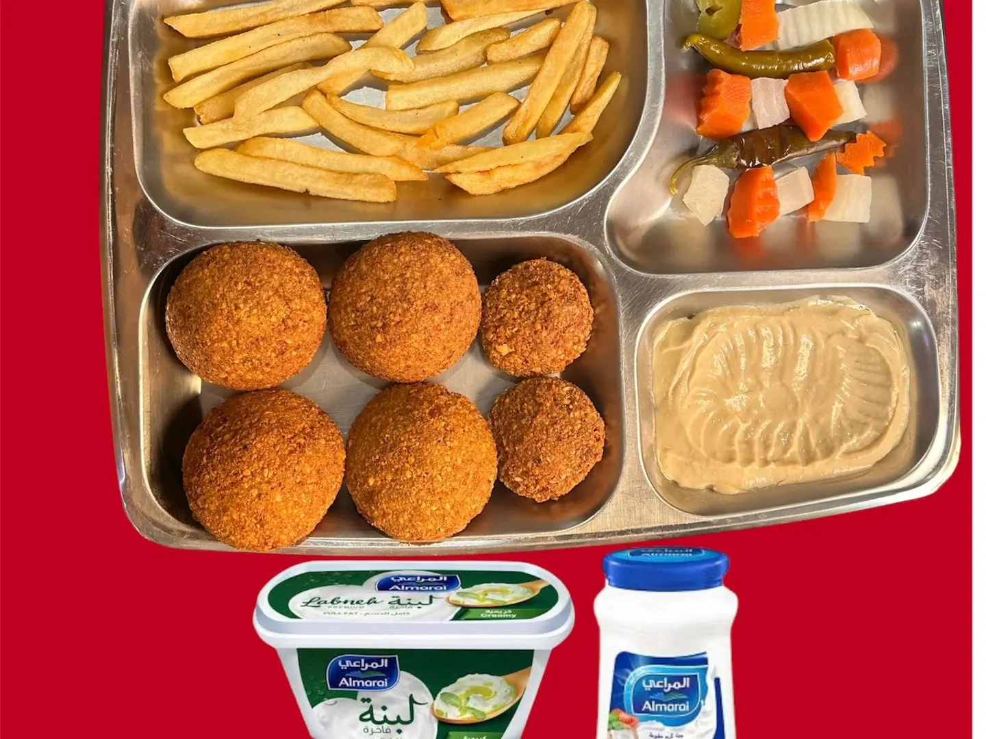 صحن فلافل محشي مشكل 2 لبنه 2جبنه 2 عادي