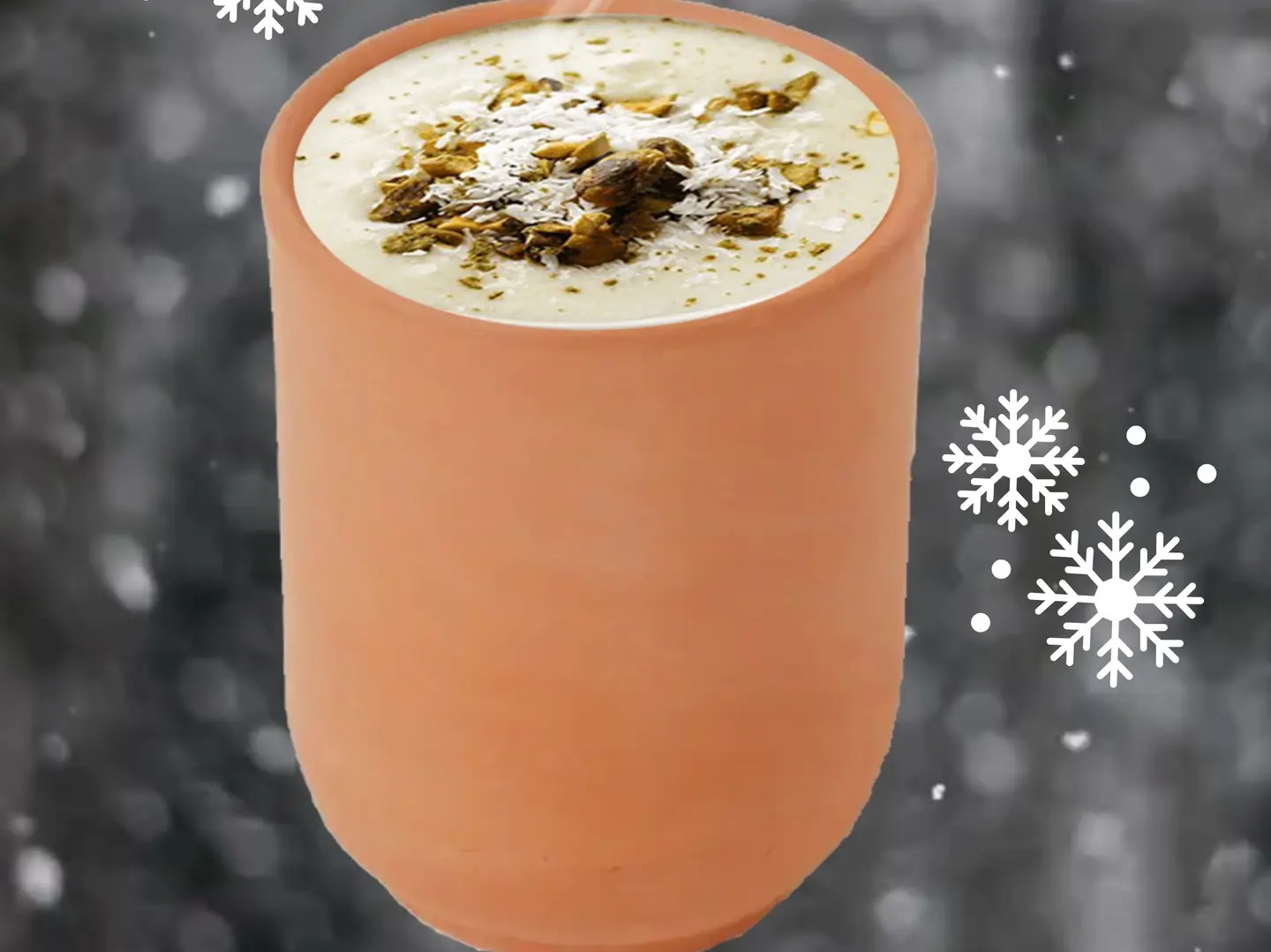 مشروب سحلب مكسرات كوب فخار