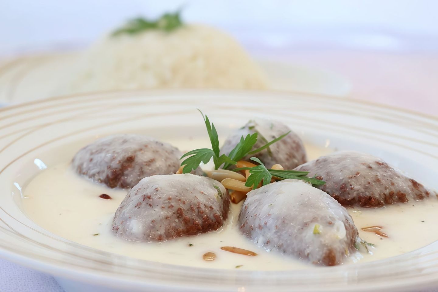 Kibbeh With Shami Laban