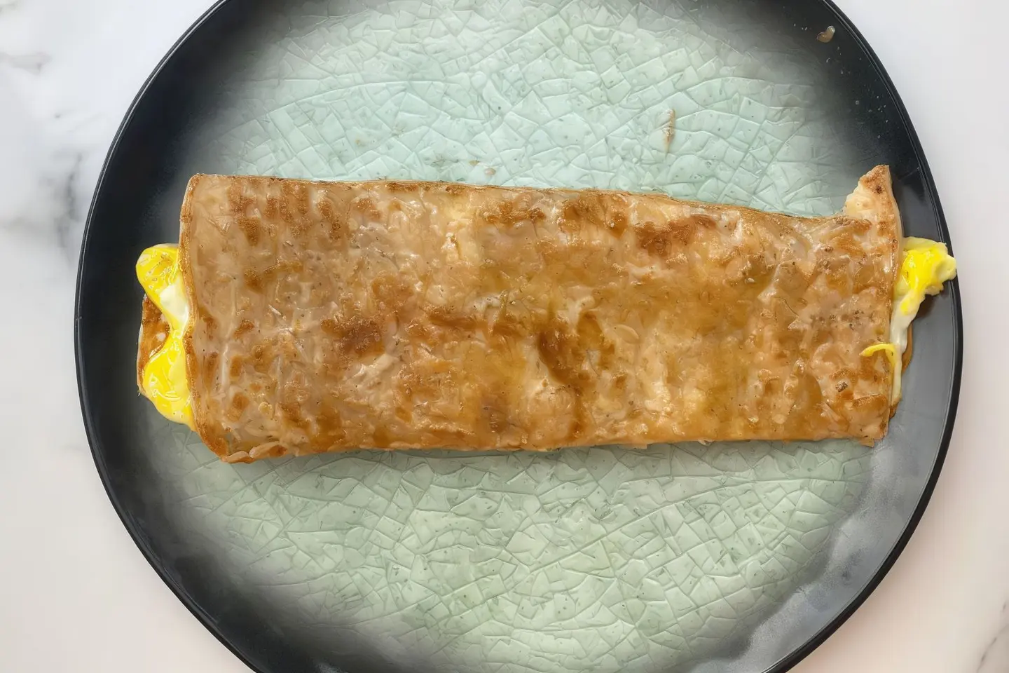 Egg Pancake With Melted Cheese