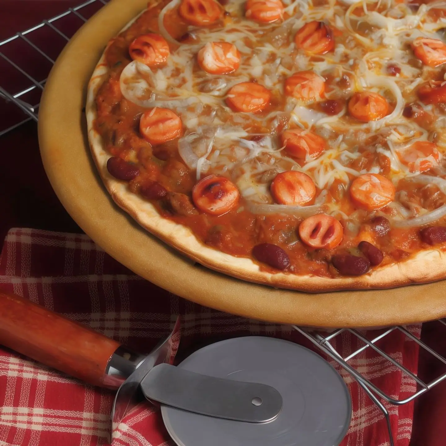 Large Hot Dog Pizza