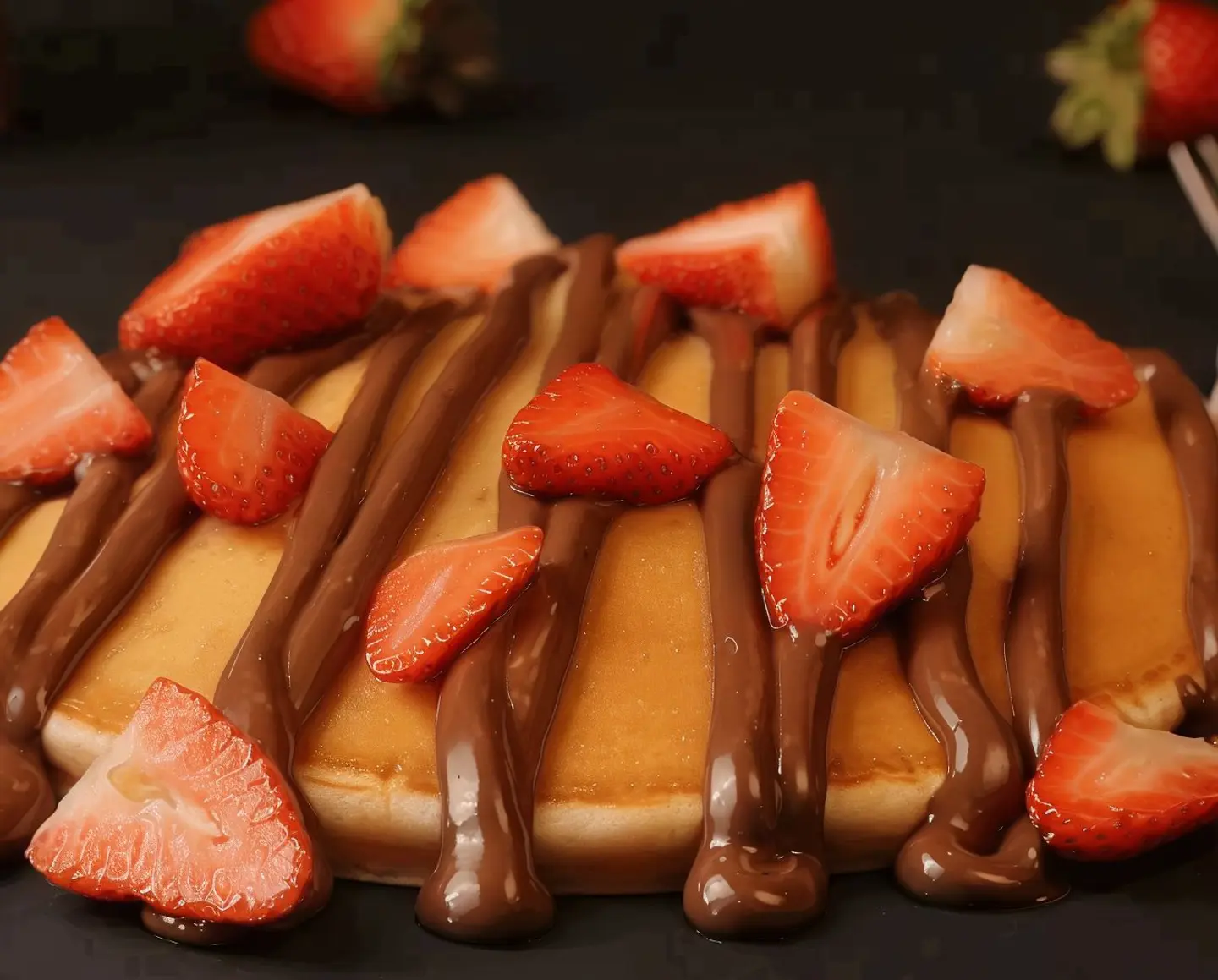 Strawberry And Nutella Pancakes