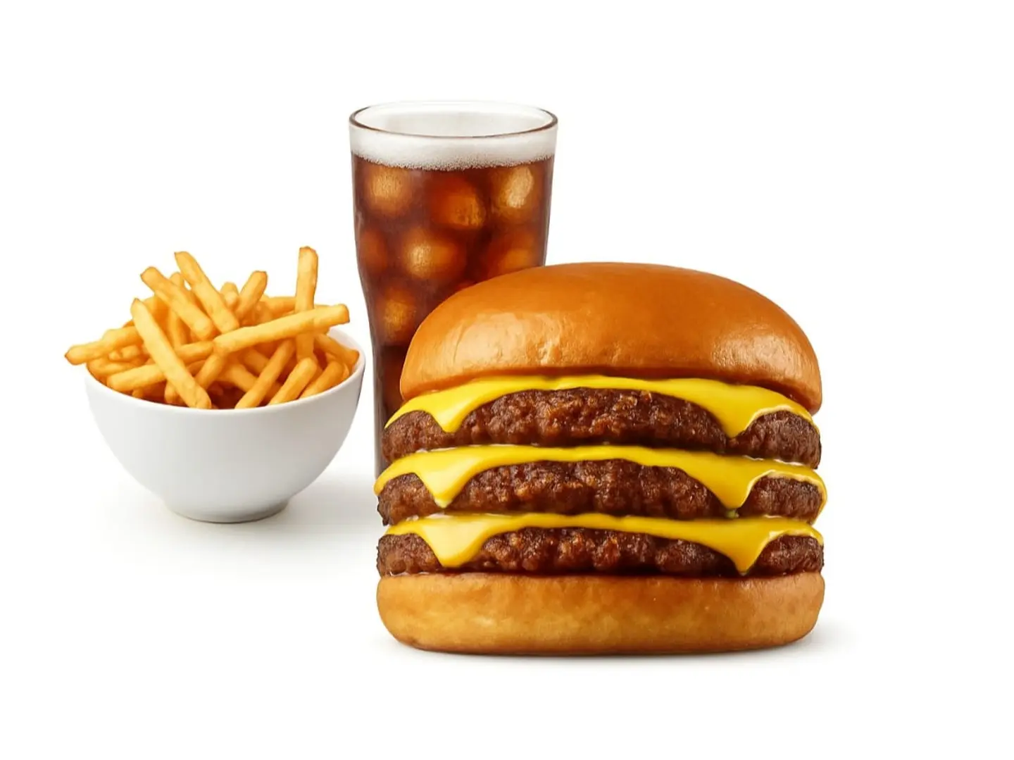 Triple Beef Angus Burger Meal