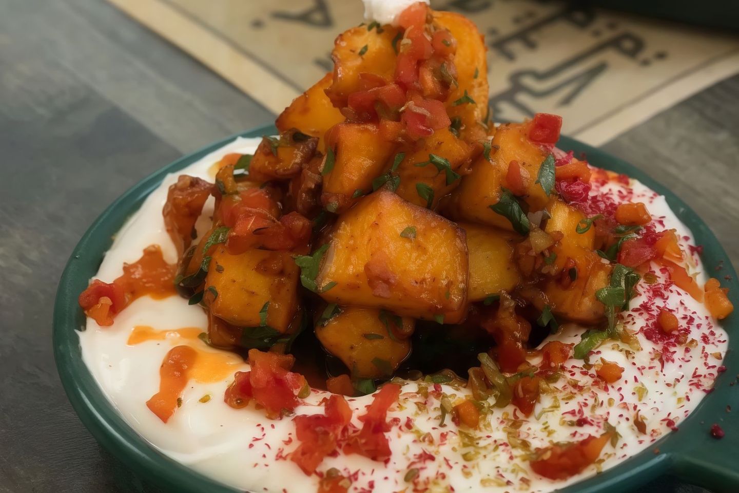 Spicy Potato With Labnah