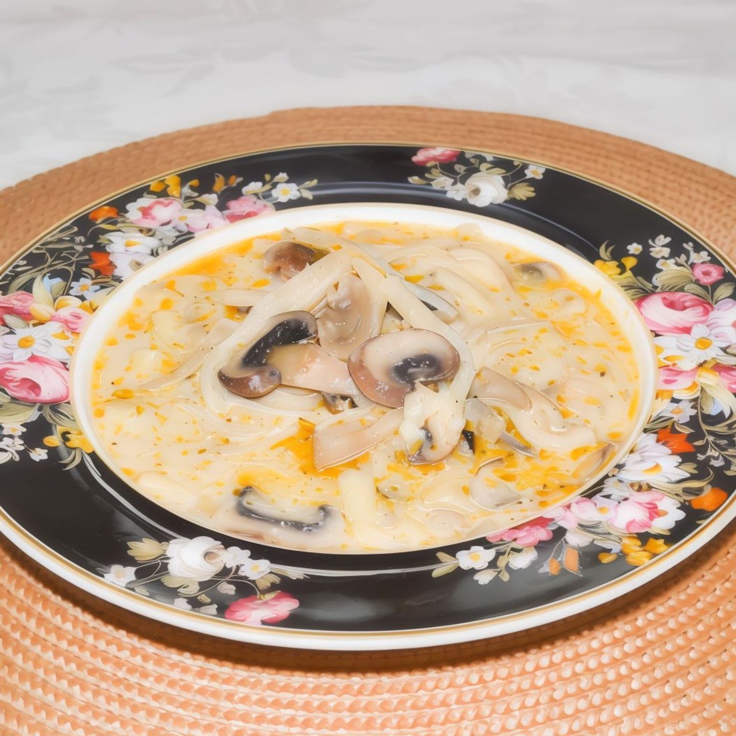شوربة المعكرونة والفطر