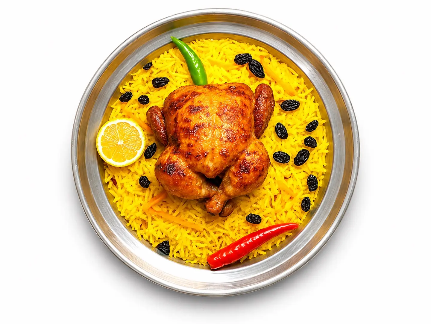 نص دجاجه شوايه مع رز