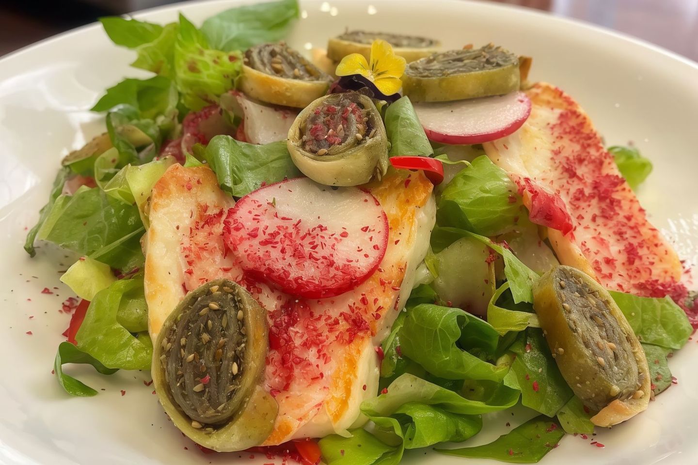 Fattoush With Hallomi