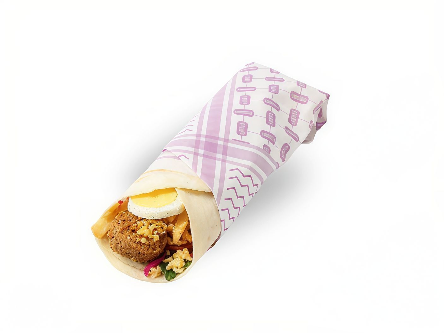 Falafel Sandwich With Cheese & Egg