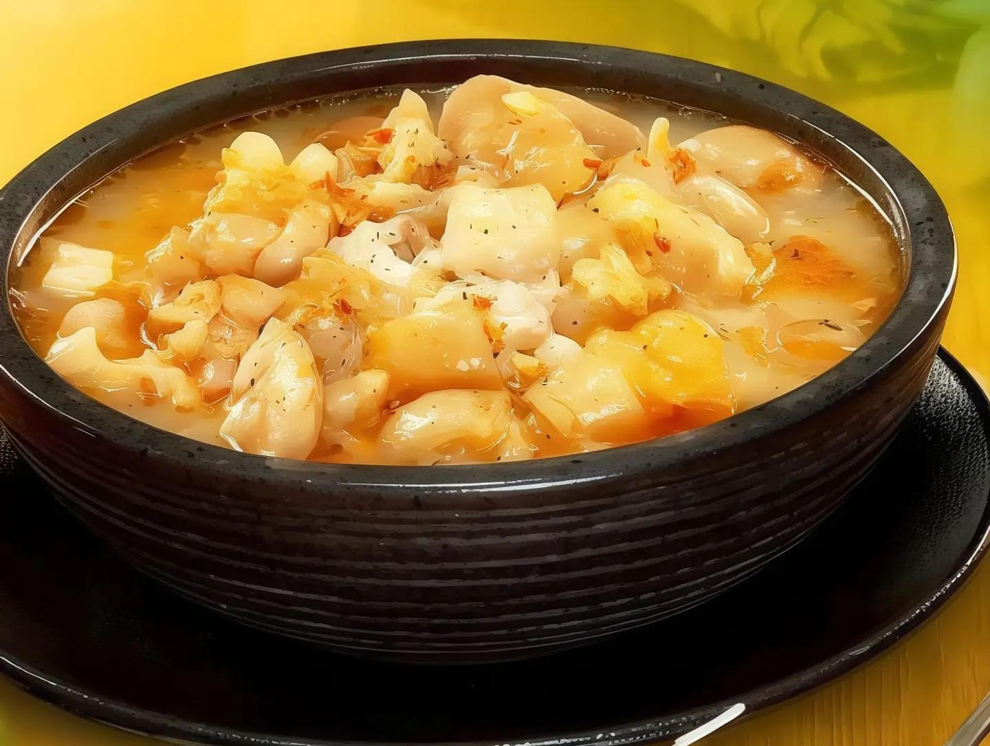 كـوارع بالشـوربة مـع أرز وخضار