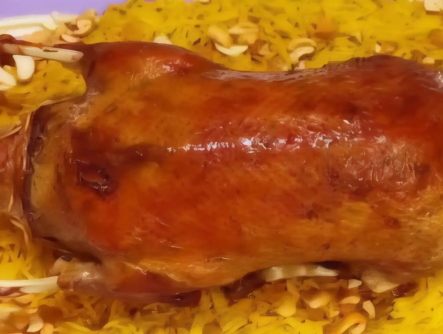 حبه بط مع طبق ارز طبق خضار