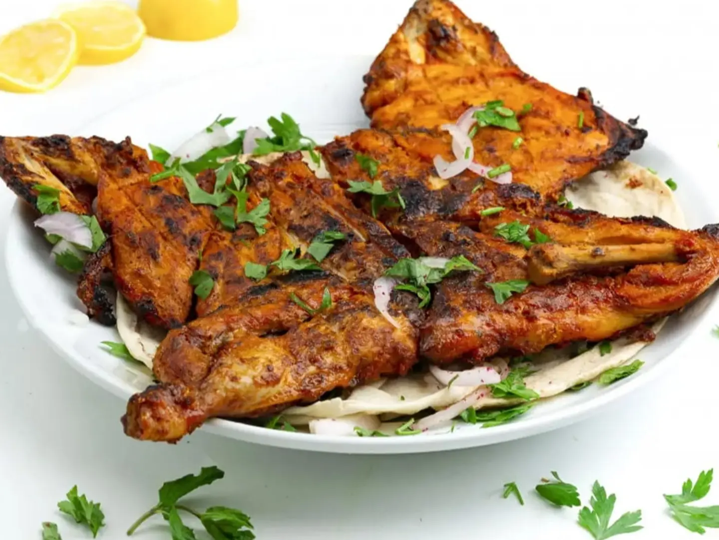 نص دجاج فحم ساده